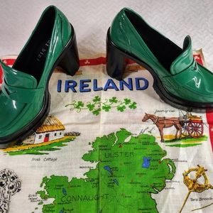 NWT Gianni Bini Maxxwelle woman's shoes size 11 Green  Platform 4" block heels